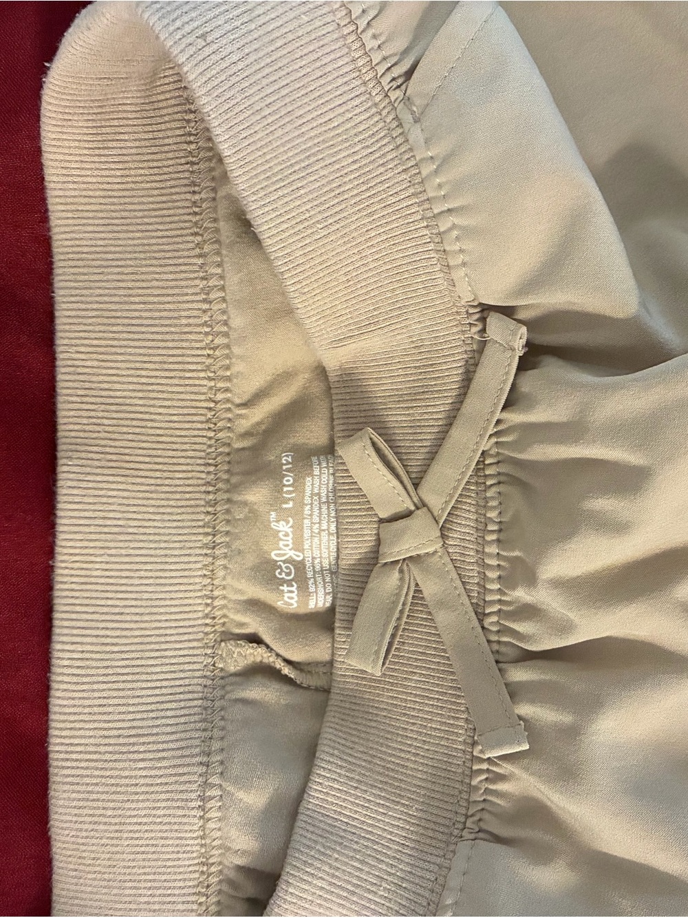 Cat & Jack Beige Elastic Waist Skirt with Front Bow uniform